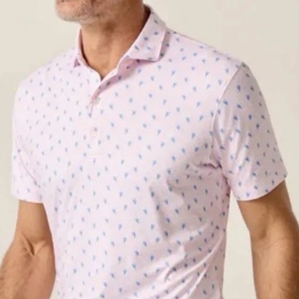 Johnnie-O Mens Low Country Featherweight Lobster Polo Shirt Pink Azalea XL NEW - Picture 6 of 7